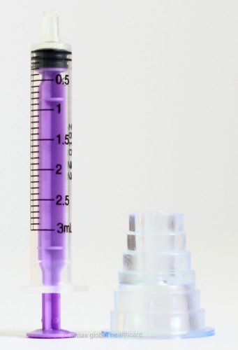ORAL SYRINGE 3ML REUSABLE PURPLE BARREL & ADAPTOR X 5