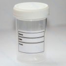 SAMPLE SPECIMEN URINE BOTTLE CONTAINER GRADUATED + LID 60ML x 6 BOTTLES