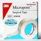MICROPORE TAPE 1.25CM X 5M  GENUINE 3M BRAND X 1 ROLL