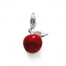 Red Apple Charm Pendant Dangle fits European Charm Bracelet Story Locket Lobster Clasp
