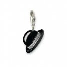 Black Hat Charm Pendant Dangle fits European Charm Bracelet Story Living Locket Lobster Clasp
