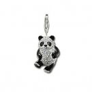 Glitter Panda Charm Pendant Dangle fits European Charm Bracelet Story Living Locket Lobster Clasp