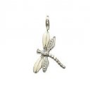 Glitter Dragonfly Charm Pendant Dangle fits European Charm Bracelet Story Living Locket