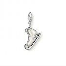 Ice Skate white-enamelled Charm Pendant Dangle fits European Charm Bracelet Story Living Locket