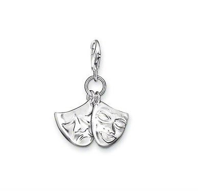 Theatre Mask Charm Pendant Dangle fits European Charm Bracelet Story Living Locket Lobster Clasp
