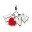 LOVE Charm Pendant Dangle fits European Charm Necklace Bracelet Living Locket Lobster Clasp