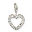 Glitter Heart Charm Pendant Dangle fits European Charm Bracelet Necklace Living Locket Lobster Clasp