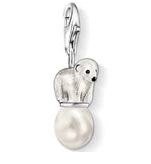 Polar Bear Pearl Charm Pendant Dangle fits European Charm Bracelet Story Locket Lobster Clasp