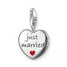 Just Married Charm Pendant Dangle fits European Charm Bracelet Story Locket Lobster Clasp