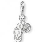 Sandal Flower Charm Pendant Dangle fits European Charm Bracelet Story Locket Lobster Clasp