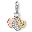 Clover Heart Horseshoe Lucky Charm Pendant Dangle fits European Charm Bracelet Story Locket