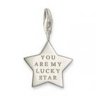 Lucky Star Charm Pendant Dangle fits European Charm Bracelet Story Locket Lobster Clasp