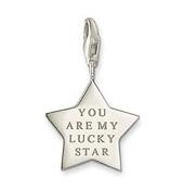 Lucky Star Charm Pendant Dangle fits European Charm Bracelet Story Locket Lobster Clasp