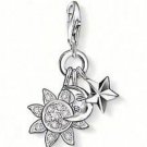 Sun Moon Star Charm Pendant Dangle fits European Charm Bracelet Story Locket Lobster Clasp