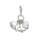 Spade Diamond Heart Club Charm Pendant Dangle fits European Charm Bracelet Story Locket