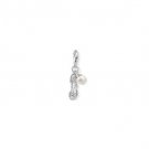 Sandal Pearl Charm Pendant Dangle fits European Charm Bracelet Story Locket Lobster Clasp