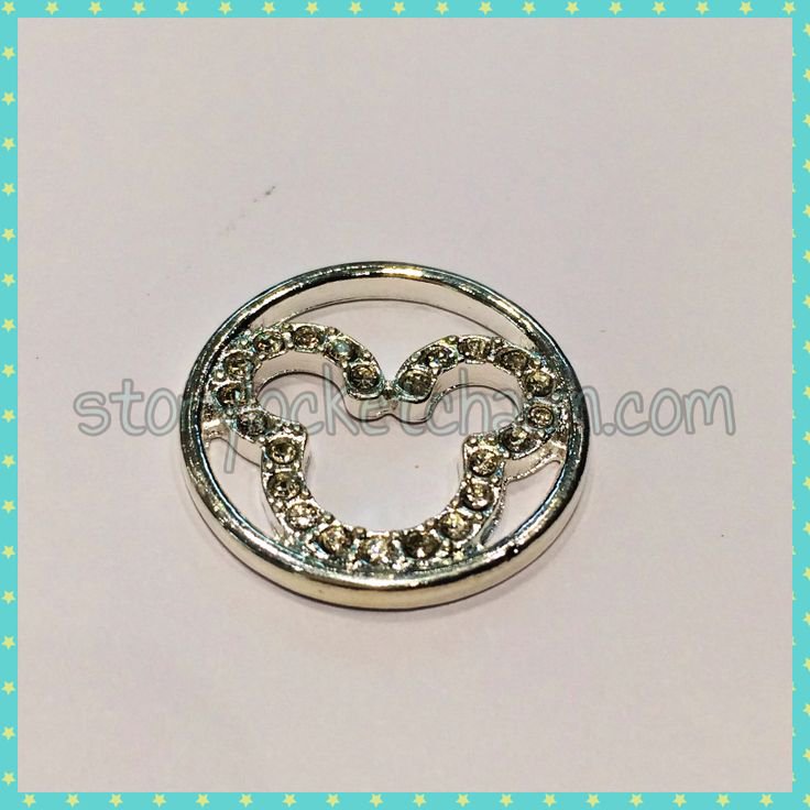 Silver Mickey Window Plate 22mm fits Large 30mm Living Locket