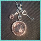 Rose Gold Flower Window Plate 22mm fits Large 30mm Living Locket