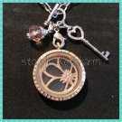 Gold Flower Window Plate 22mm fits Large 30mm Living Locket