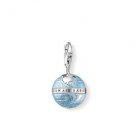 Globe Earth Charm Dangle Pendant Fits European Necklace & Bracelets Lobster Clasp