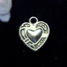 12pcs Tibetan Silver Printed Heart Charm