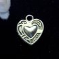 12pcs Tibetan Silver Printed Heart Charm