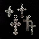 12pcs Tibetan Silver Metal Alloy Charm Charms Pendant Mixed Crosses 1