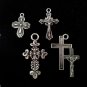 12pcs Tibetan Silver Metal Alloy Charm Charms Pendant Mixed Crosses 1