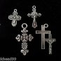 12pcs Tibetan Silver Metal Alloy Charm Charms Pendant Mixed Crosses 1