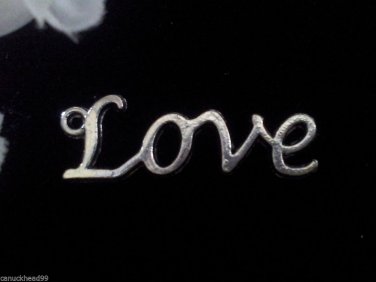 6pcs Tibetan Silver Metal Alloy Charm Charms Pendant Love Written 33x11mm