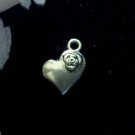 12pcs Tibetan Silver Metal Alloy Charm Charms Heart with Flower 13x11mm