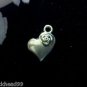 12pcs Tibetan Silver Metal Alloy Charm Charms Heart with Flower 13x11mm