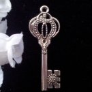 6pcs Tibetan Silver Metal Alloy Charm Charms Pendant Fancy Key 43x17mm