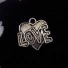12pcs Tibetan Silver Metal Alloy Charm Charms LOVE Heart 18x12mm