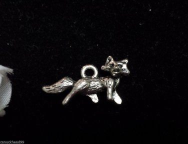 12pcs Tibetan Silver Metal Alloy Charm Charms Pendant 3D Fox 11x21mm