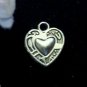 12pcs Tibetan Silver Metal Alloy Charm Charms Printed Heart 15x13mm
