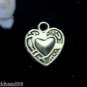 12pcs Tibetan Silver Metal Alloy Charm Charms Printed Heart 15x13mm
