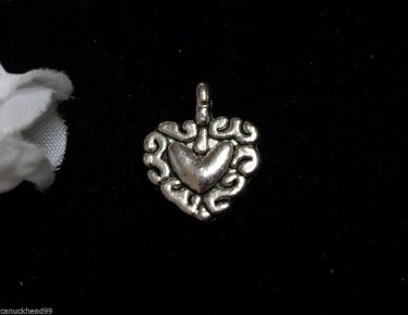 12pcs Tibetan Silver Metal Alloy Charm Charms Pendant Double Sided Heart 12x12mm