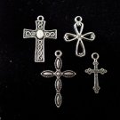 12pcs Tibetan Silver Metal Alloy Charm Charms Pendant Mixed Crosses 2