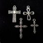 12pcs Tibetan Silver Metal Alloy Charm Charms Pendant Mixed Crosses 2