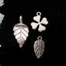12pcs Tibetan Silver Metal Alloy Charm Charms Pendant Mixed Leaf