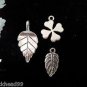 12pcs Tibetan Silver Metal Alloy Charm Charms Pendant Mixed Leaf