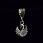 1pc Silver Tone Charm Dangle Spacer Large Hole Bead European Bracelet Swan Bird