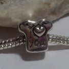1pc Tibetan Silver T-Shirt I Love You Spacer Large Hole European Bead Charm