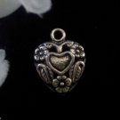 12pcs Tibetan Silver Metal Alloy Charm Charms Pendant Heart with Flowers Canada