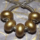 10pcs Acrylic Silver Buckle Core European Charm Beads Bracelet Solid Gold Color