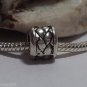 1pc Tibetan Silver Weave Printed Tube Spacer Large Hole European Bead Charm