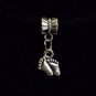 1pc Silver Tone Charm Dangle Spacer Large Hole Bead European Bracelet Baby Feet