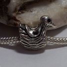 1pc Tibetan Silver Chicken Bird Animal Spacer Large Hole European Bead Charm