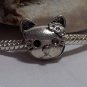 1pc Tibetan Silver Large Kitty Cat Spacer Large Hole European Bead Charm Hello